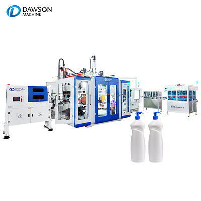 comprar Máquina de moldeo por soplado de extrusión de doble estación eléctrica completa para botellas de detergente y champú de 1000 ml con fuerza de sujeción de 220KN online manufacture