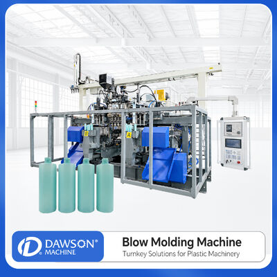 comprar Máquina industrial de moldeo por soplado de doble estación de 4 cabezas con sistema automático de desinflado para contenedores de plástico online manufacture