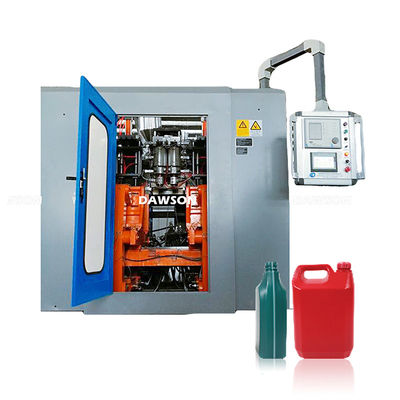 comprar cadena de producción plástica de la botella del aceite lubricante del HDPE de 2L 4L máquina doble del moldeo por insuflación de aire comprimido de la protuberancia del tornillo de la estación 75m m online manufacture