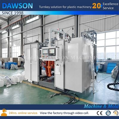 13.8kw potencia de calefacción de tornillo de doble estación de la máquina de fabricación de la lata para PE botella de plástico de plaguicidas extrusión de soplado moldeo