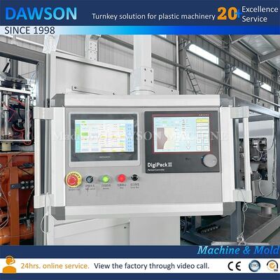 13.8kw potencia de calefacción de tornillo de doble estación de la máquina de fabricación de la lata para PE botella de plástico de plaguicidas extrusión de soplado moldeo