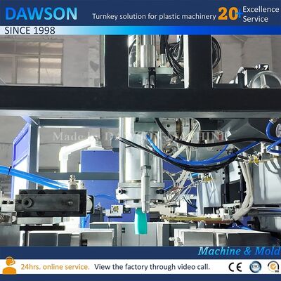 Máquina automática de moldeo por soplado con potencia de calentamiento de 8kw para frascos de boca ancha de HDPE resistentes a químicos de 1L-5L