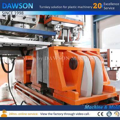 Botellas de detergente de lavandería de 5L Hdpe totalmente eléctricas máquina de moldeo de soplado tres cabezas de extrusión de extrusión